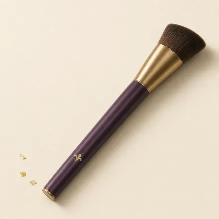 A dense contour brush cut on a sharp slant.