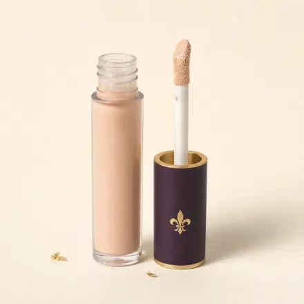 A small tube of eyeshadow primer with its doe-foot applicator beside it.