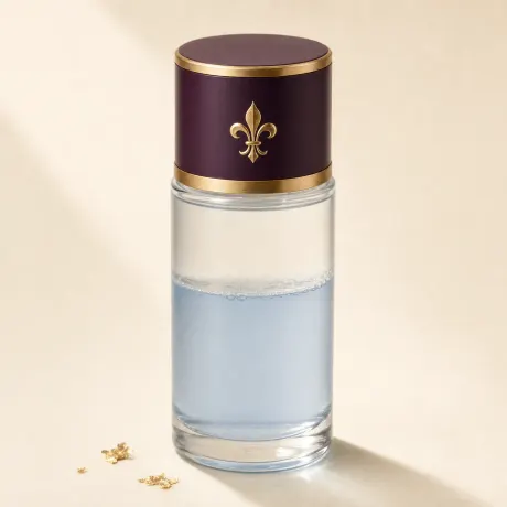 Illustration: A clear bottle of two-layer eye makeup remover.