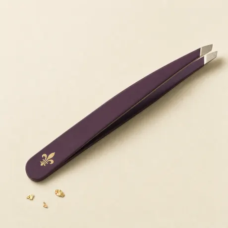 A pair of steel slant tweezers.
